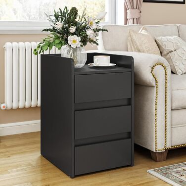 Приліжкові тумбочки YITAHOME (2 шт) з металевими ніжками та ручками, білий колір, 3 висувні ящики, 35 x 40 x 59 см, для спальні та вітальні