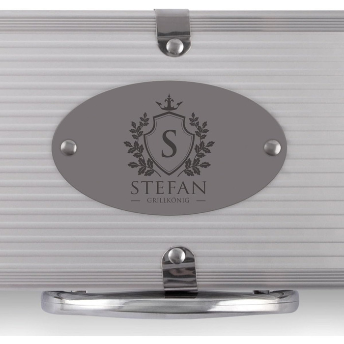 Набір для гриля 3 в 1 з нержавіючої сталі з гравіюванням (герб)