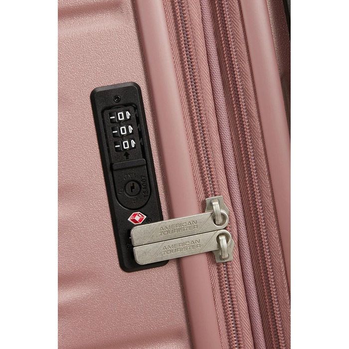 Набір валіз American Tourister Aerotech (3 шт.) - ручна поклажа, середній, великий, розширюваний, з TSA-замком, блакитний/рожевий (металік)