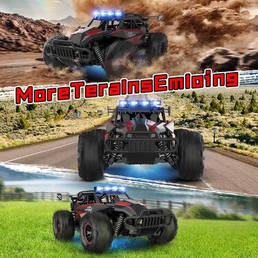 Радіокерований позашляховик Kolegend для хлопчиків, 2 акумулятори, 50 хв, масштаб 1:12, 25 км/год, 2.4 GHz, червоний