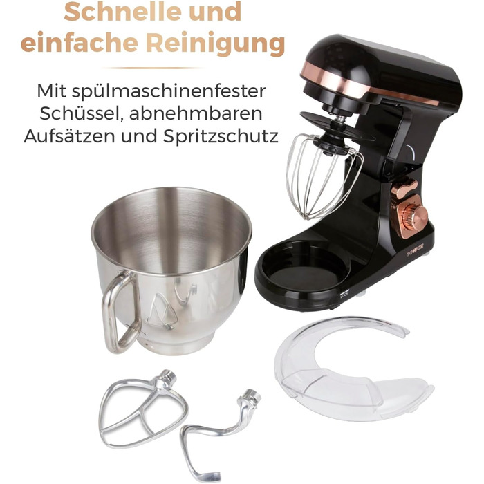 Блендер-стаціонарний Tower T12033RG, 1000 Вт, 6 швидкостей, імпульсний режим, рожеве золото, EU