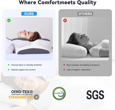 Подушка для шиї Vipfree сірого та білого кольорів