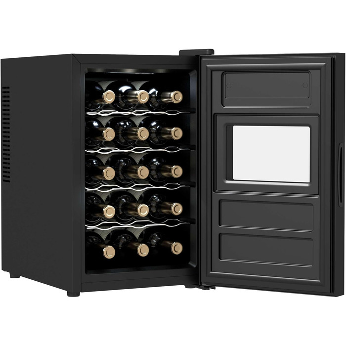 Винний холодильник Cecotec Bolero Grandsommelier 830 Coolcrystal: 15 пляшок, чорний, терморегулювання 8-18°C, LED, без шкідливого газу
