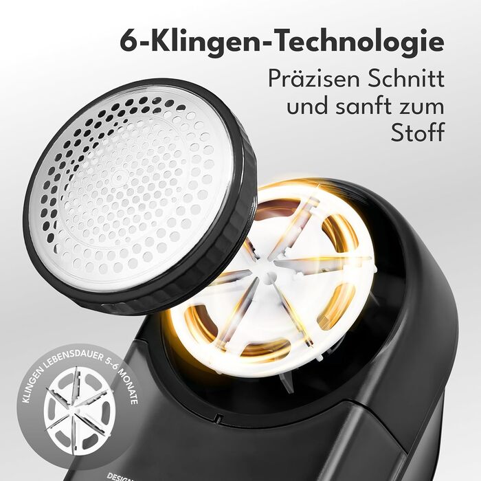 Електричний видалення ворсу LEBENLANG 2000mAh з LED-дисплеєм та пензлем для чищення - до 2 годин роботи, чорний