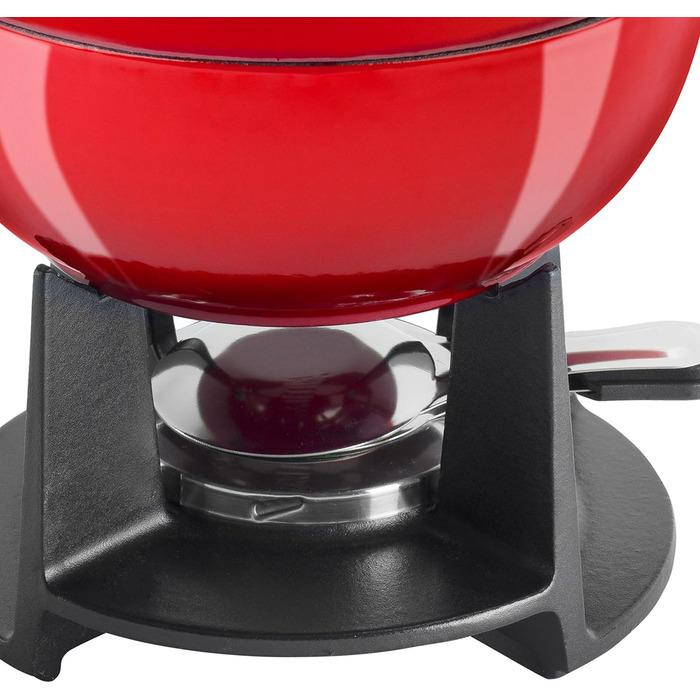 Набір для фондю Zwilling 40201-002 Cherry Emaille: Чавунна пательня, 6 виделок з нержавіючої сталі, для сиру та шоколаду, для всіх типів плит