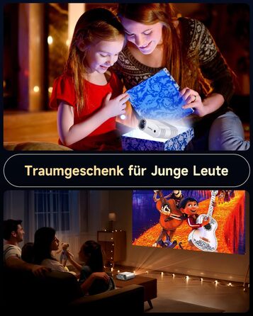 Міні проєктор Beamer Bluetooth WiFi 1080P: Підтримка iPhone/Android, HDMI, USB, Fire Stick, PS5. Компактний проєктор для телефону, фільмів, дому та відпочинку на природі