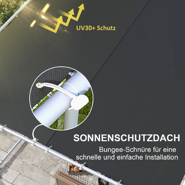 Мобільний павільйон на колесах, з мішками з піском, металевий каркас, 3x3 м, сірий