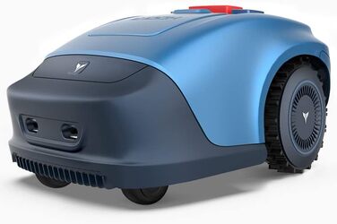 Робот-газонокосарка акумуляторна з Wi-Fi, Bluetooth і мобільним додатком, для газонів до 600 м², акумулятор 4400 мАг, станція зарядки, сенсор дощу, захист від крадіжки (синій)