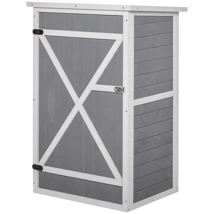 Outsunny Garden Shed Полиці для садового сараю Ялиця чорна+сіра+біла 75x56x115см
