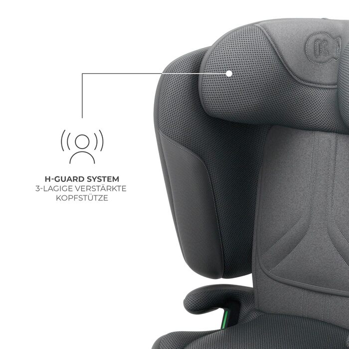 Автокрісло Kinderkraft UNITY 2 i-Size, 100-150 см, 3,5-12 років, сірий (Gray), регульована підголовник, AIR FLOW