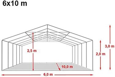 Намет Festzelt Partyzelt 6x10 м: вогнестійкий, преміум-якість, водонепроникний, з каркасом