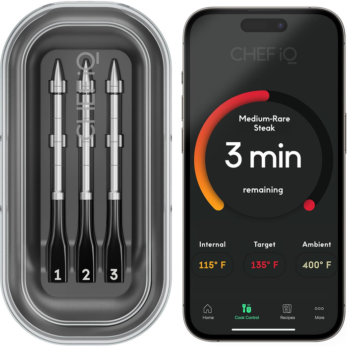 Термометр Chef iQ Smart Thermometer Add-on Nr. 2 з Bluetooth/WiFi, для контролю 2 продуктів, сумісний з грилем, духовкою, Smoke, фритюрницею, плитою (потрібен хаб)
