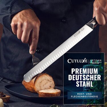 Ніж для шинкових нарізок Cutluxe Artisan – 30 см, з високоякісної сталі, з піхвою