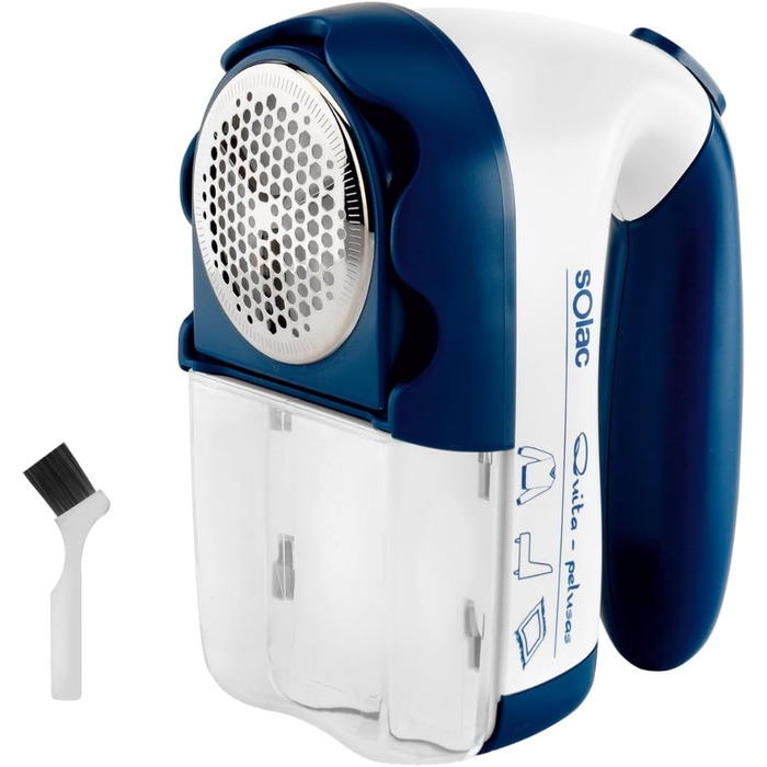 Електричний видалення ворсу Solac | 3 рівні гоління | Знімний контейнер | Портативний | Клинок з нержавіючої сталі | Зарядний пристрій або батарейки | Широкий зріз | Автоматичне гоління