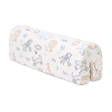 Захист для ліжечка HAVARGO для дітей (90 см) - бортик-пом'якшувач на борти ліжка, знімний чохол (білий)