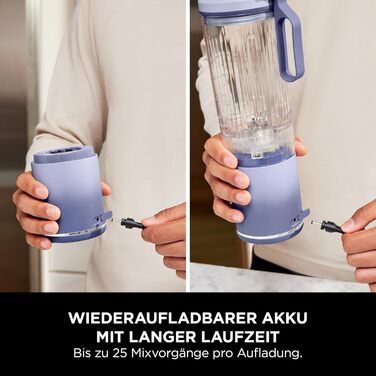 Портативний блендер Ninja Blast Max: 570 мл, акумулятор, чаша та кришка, 3 функції, для смузі та протеїнових коктейлів BC251EULD