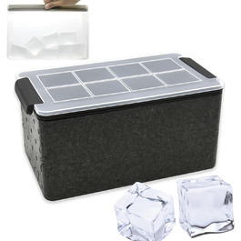 Форми для кристалічних кубиків льоду Bangp на 8 шт із сумкою для зберігання чорна