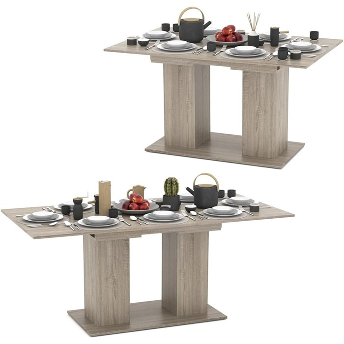 Розсувний обідній стіл Vicco Dix, шпон дуба Goldkraft, 140 x 90 см