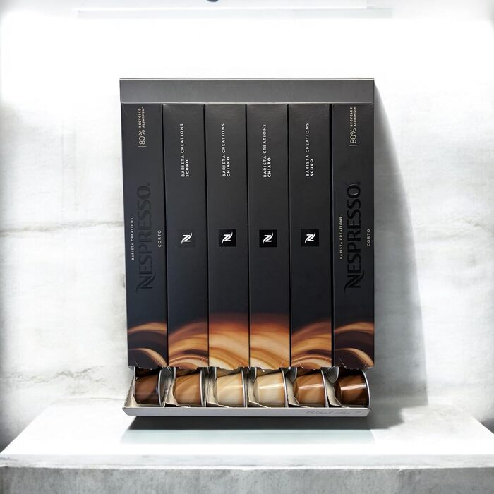 Настінний тримач для капсул Nespresso (6 шт.) - органайзер з нержавіючої сталі, мінімалістичний, для кухні