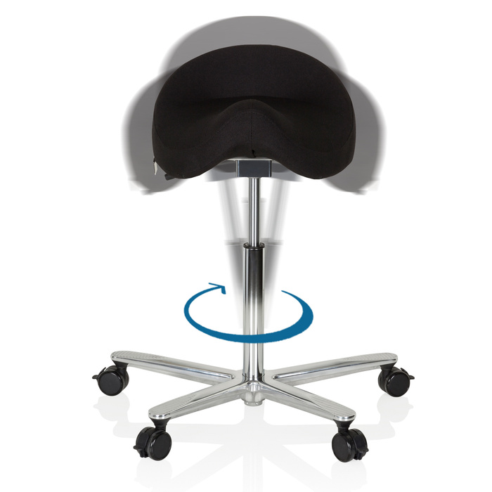 Офісний стілець/табурет MOVE-TEC 3D PRO I з сидінням у вигляді сідла, чорного кольору, hjh OFFICE