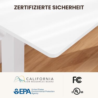 Електричний кутовий стіл ErGear 160 x 140 см, білий, з регулюванням висоти, 4 пам'яті