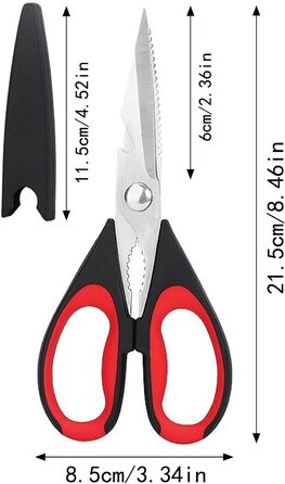 Універсальні ножиці Кухонні ножиці Ножиці з нержавіючої сталі Побутові ножиці Можна мити в посудомийній машині Універсальні ножиці як відкривачка для пляшок для видалення накипу Лівосторонні Кухонні гострі зручні в руціСкорочена версія Універсальні ножиці