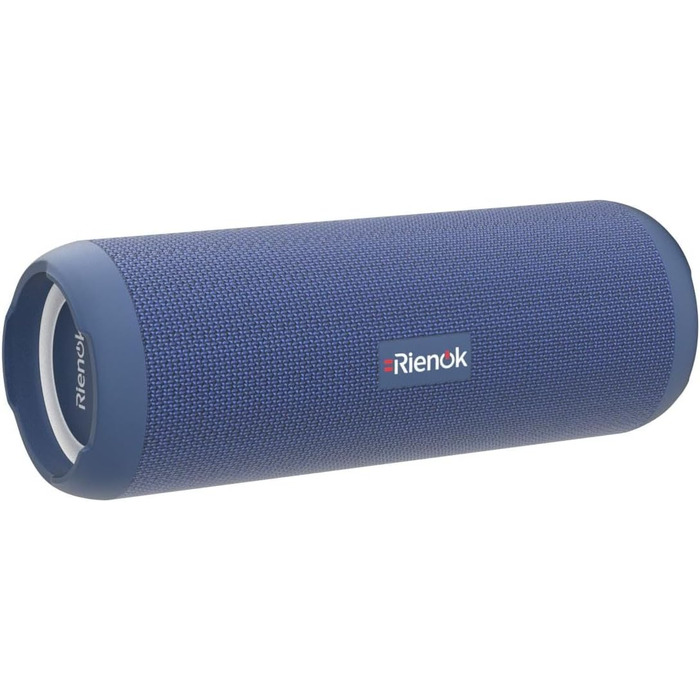 Bluetooth Портативна Колонка RIENOK з підсвічуванням, IPX7, Бас, 3600 mAh, Синій