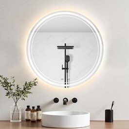 Дзеркало для ванної кімнати з підсвічуванням 70x50 см, LED, Smart, антизапар, 3 кольори, диммування, вертикальна/горизонтальна орієнтація