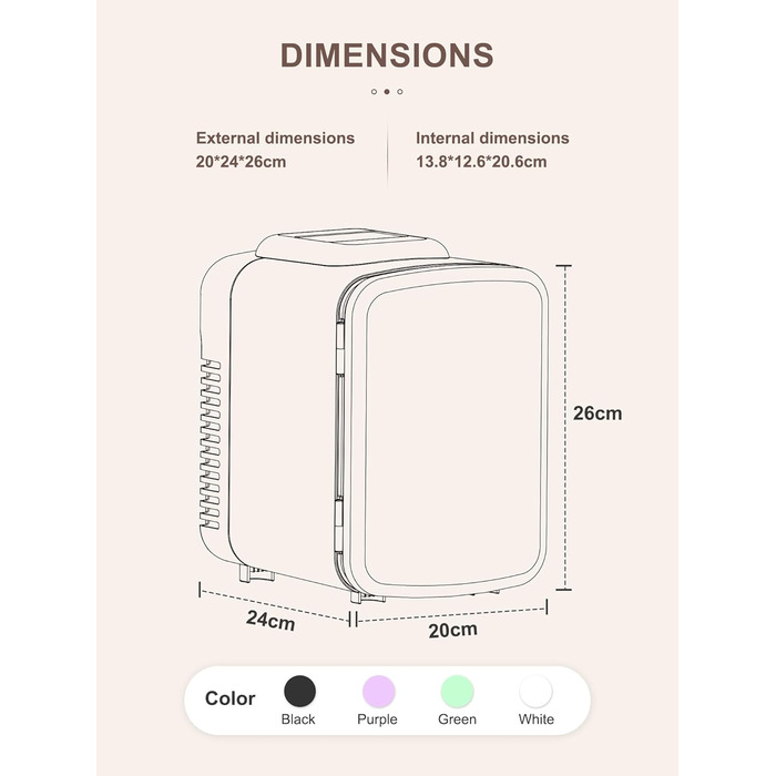 Міні-холодильник Reemix 4L/6 банок, портативний, для косметики, напоїв, їжі, чорний