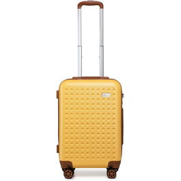 Жовтий валіза KONO 20 дюймів з ABS пластику, з TSA замком, 4 колеса, ручна поклажа 57 x 38 x 24 см