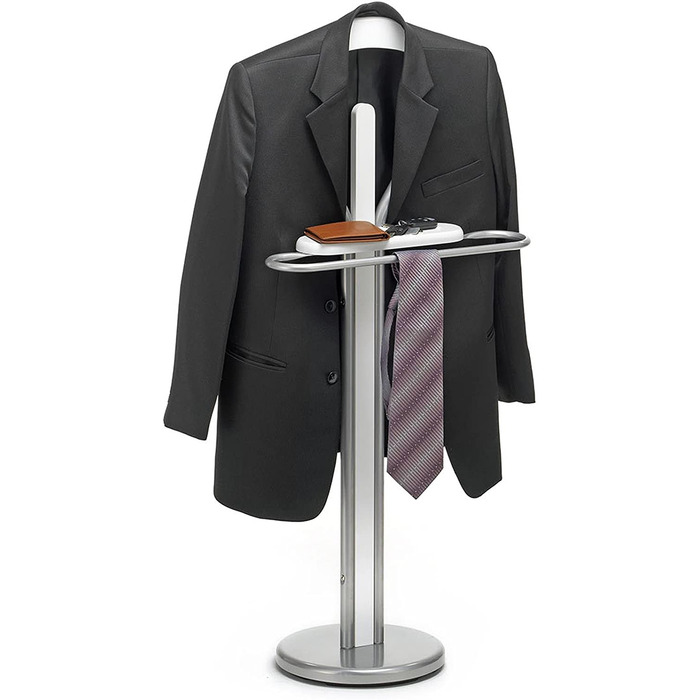 Стійка для одягу IDIMEX Fabio з вішалкою та полицею - безшумний дворецький, органайзер для одягу (білий)