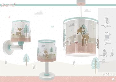 Дитяча настільна лампа Приліжковий світильник Loving Deer Pink, 61271, E14