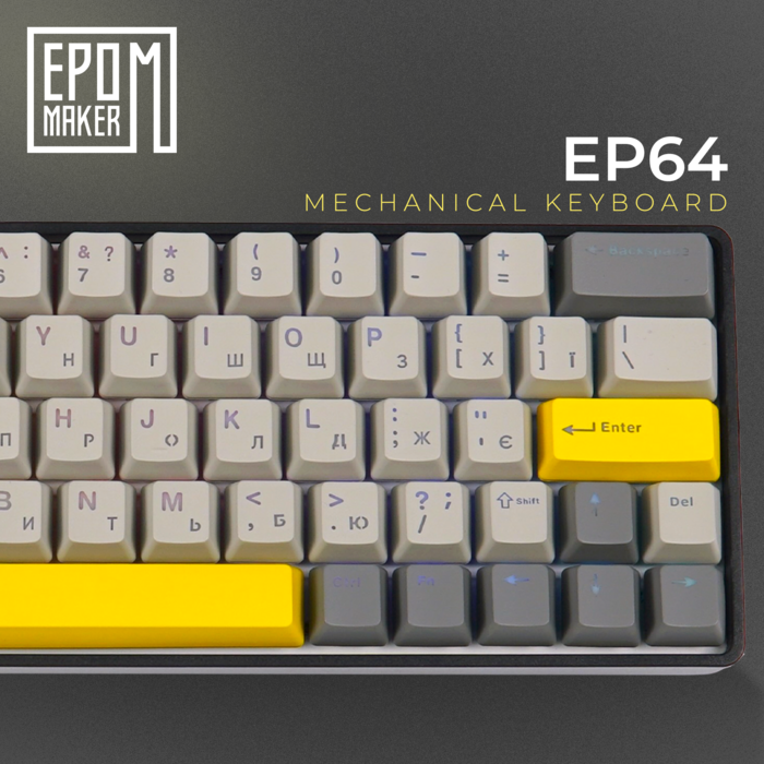 Клавіатура механічна бездротова EPOMAKER EP64 Mulan Black (EP64-B-M)
