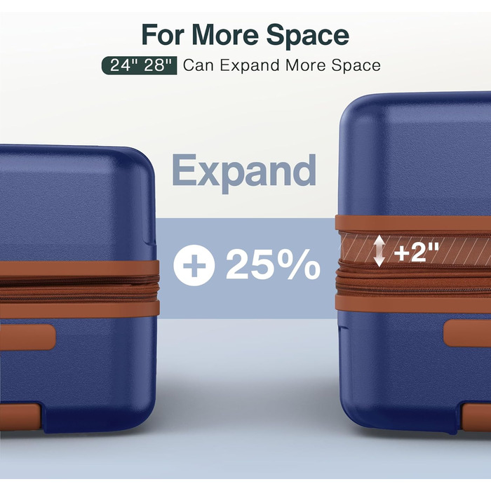 Набір дорожніх валіз Hartschale з полікарбонату (3 шт), розширюваний тролей з колесами та TSA замком, класичний синій