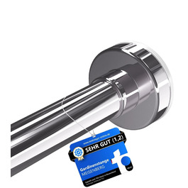 Штанга для душу без свердління 90-160 см, срібна, Ø 25 мм, телескопічна – для ванної, душової кабіни та перегородки. 1 шт.