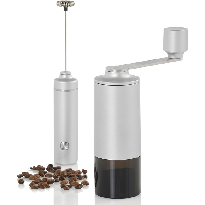 Кавомолка ручна AdHoc MC13 Moro з керамічним жорном CeraCutXL та DirectDrive | Для еспресо, фільтра та френч-прес (Світло-сіра)