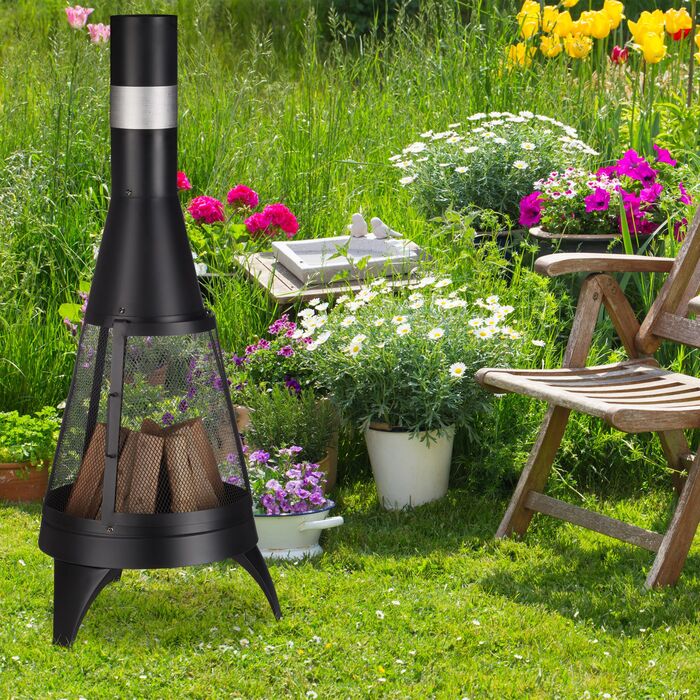 Відпочинок на свіжому повітрі з теплою атмосферою! Піч для тераси Relaxdays із захистом від іскор