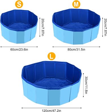 Дитячий басейн для собак DUOJIN, басейн для собак, складна ванна для домашніх тварин, великий басейн для домашніх тварин з ПВХ, дитячий басейн для домашніх тварин, басейн для собак, нековзна ванна для ванни для собак 120x30 см