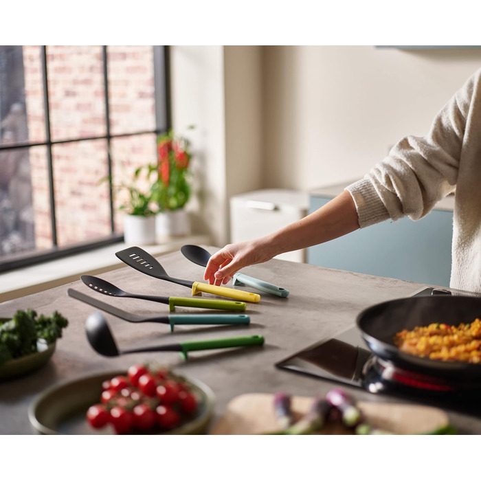 Набір кухонних аксесуарів Joseph Joseph Duo 5 шт. з органайзером, антипригарне покриття, Opal