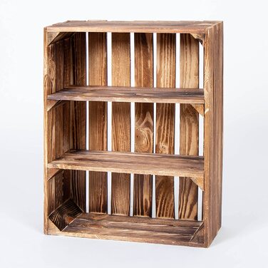 ДЕРЕВ'ЯНА старовинна полиця для спецій LAUBLUST-близько 40 x 17 x 50 см, дерев'яна полиця з полум'ям / кухонна Полиця портретний формат 2 полиці полиці