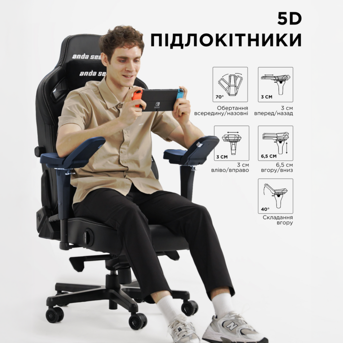 Крісло ігрове Anda Seat Kaiser 4 Grey Fabric Size XL