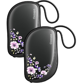 Електричні грілки для рук Ocoopa 2 шт. з дизайном гребінця, багаторазові, 4000mAh, ультратонкі (1.5 см), підходять для рукавичок та кишень, подарунок на Різдво, для жінок, зимові аксесуари, UT5 Sway Wiesengeflüster (Ocoopa x Artist Edition) (Nachtgarten (Ocoopa x Artist Edition))