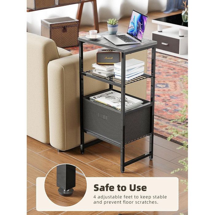 Підставка для принтера MWQ з ящиком для документів, 3-ярусна, чорна. Підійде для дому та офісу