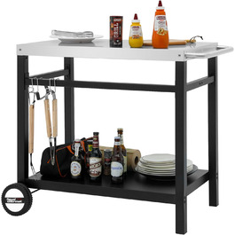 Royal Gourmet Grillwagen: Робочий стіл-гриль для барбекю на відкритому повітрі 85x50 см (нержавіюча сталь)