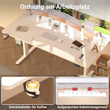 Регульований стіл з USB-C зарядкою 140x60 см, функція пам'яті. Електричний стіл, столик для стоячи/сидячи, комп'ютерний стіл. (Білий, 200 x 80 см)