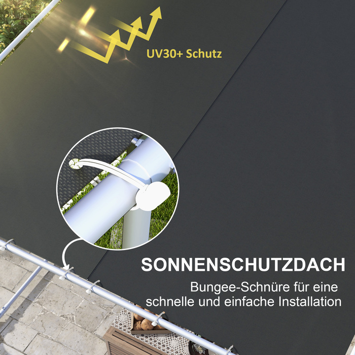 Мобільний павільйон на колесах, з мішками з піском, металевий каркас, 3x3 м, сірий