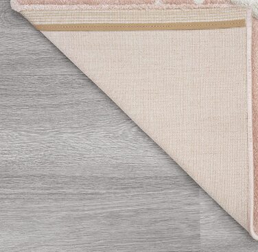 Сучасний м'який дитячий килим, м'який ворс, легкий у догляді, стійкий до фарбування, яскраві кольори, Райдужний візерунок, (200 х 290 см, рожевий)