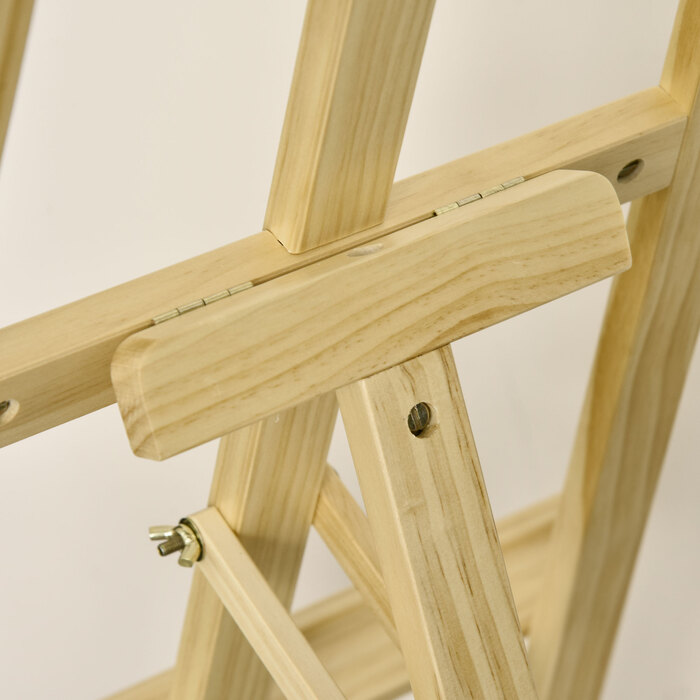 Мольберт HOMCOM Easel Studio з деревини сосни 90° регульований натуральний 51,5x71,5x134,5см для художників та художників