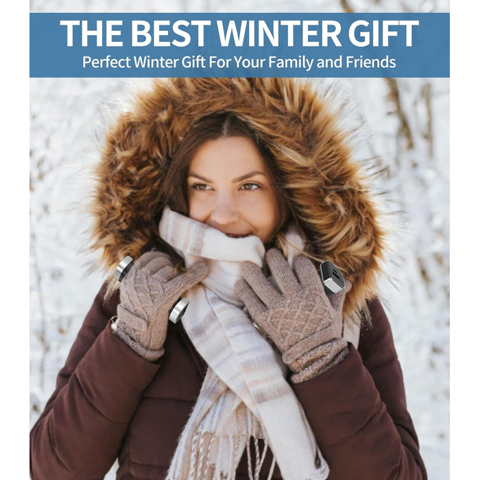 Електричні грілки для рук 5000mAh (2 шт.) - багаторазові, для активного відпочинку, зимовий подарунок для дітей, жінок та чоловіків (чорний)