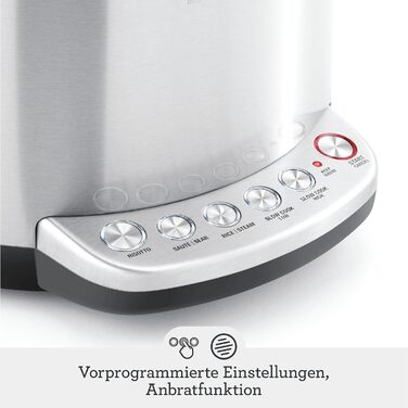 Мультиварка Sage The Risotto Plus: рисоварка, мультикухня, повільна плита, 3.7 л, нержавіюча сталь